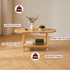 Small Coffee Table Living Room Wooden with 2