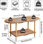 Small Coffee Table Living Room Wooden with 2
