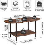 Small Coffee Table Living Room Wooden with 2