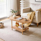 Small Coffee Table Living Room Wooden with 2