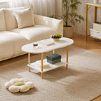 Small Coffee Table Living Room Wooden with 2