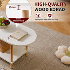 Small Coffee Table Living Room Wooden with 2