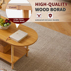 Small Coffee Table Living Room Wooden with 2