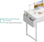 Small Computer Desk 100CM with Fabric Drawers