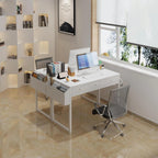 Small Computer Desk 100CM with Fabric Drawers