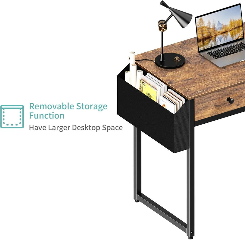 Small Computer Desk with 2 Drawers Home