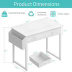 Small Computer Desk with 2 Drawers Home