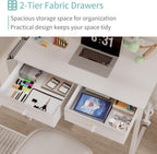 Small Computer Desk with 2 Drawers Home