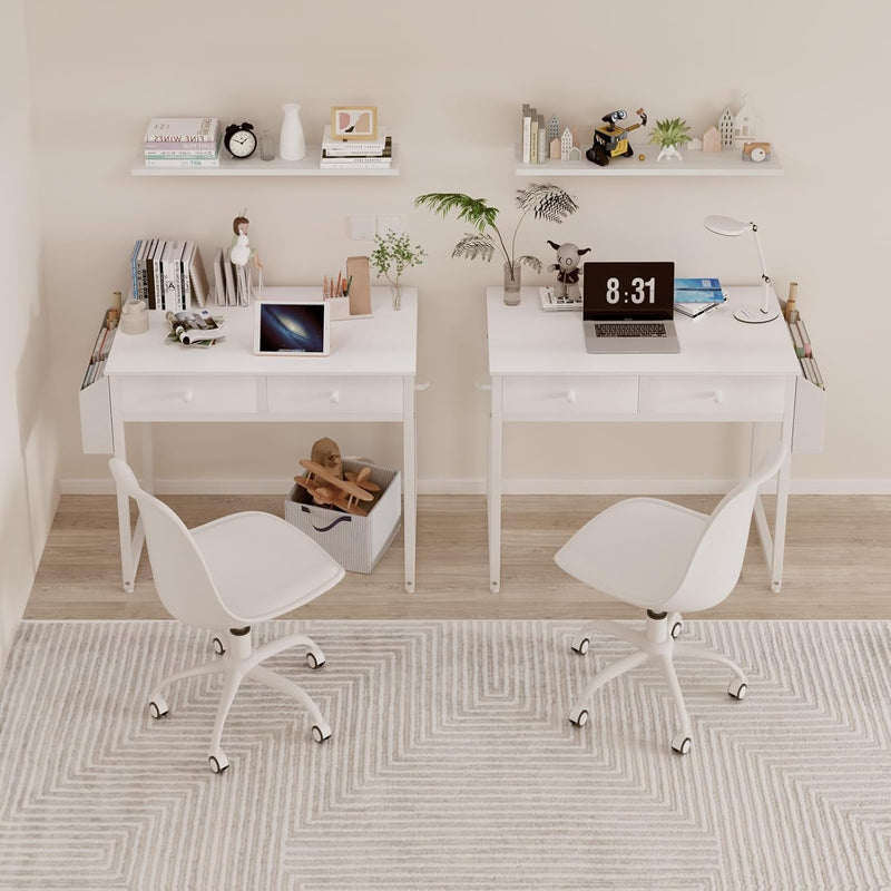 Small Computer Desk with 2 Drawers Home