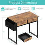 Small Computer Desk with 2 Drawers Home