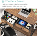 Small Computer Desk with 2 Drawers Home
