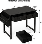 Small Computer Desk with 3 Fabric Drawers 100