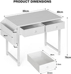 Small Computer Desk with 3 Fabric Drawers 100