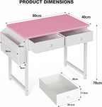 Small Computer Desk with 3 Fabric Drawers 100