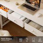 Small Computer Desk with 3 Fabric Drawers 100