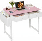Small Computer Desk with 3 Fabric Drawers 100