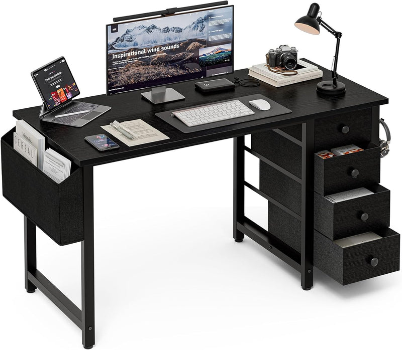 Small Computer Desk with 3 Fabric Drawers 100