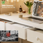 Small Computer Desk with 3 Fabric Drawers 100