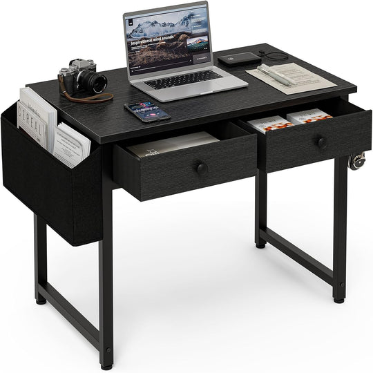 Small Computer Desk with 3 Fabric Drawers 100