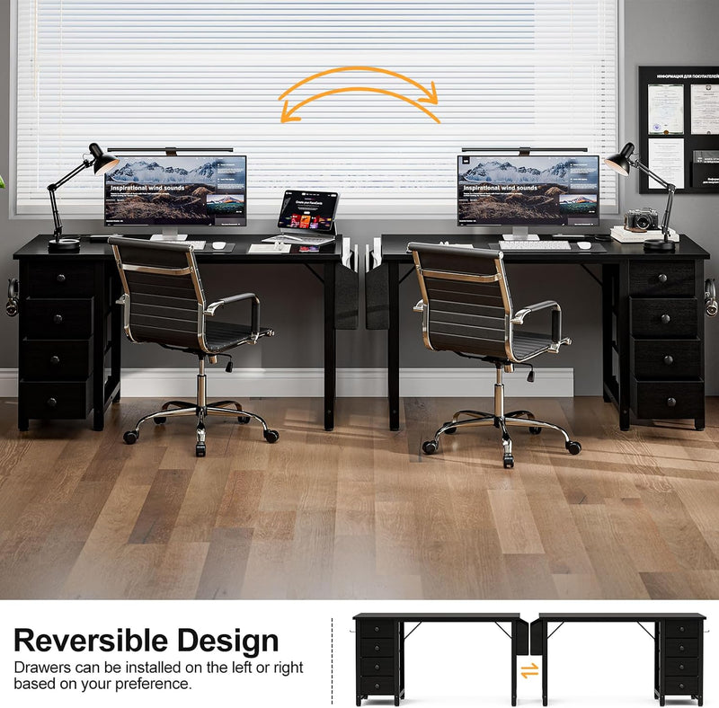 Small Computer Desk with 3 Fabric Drawers 100