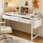 Small Computer Desk with 3 Fabric Drawers 100