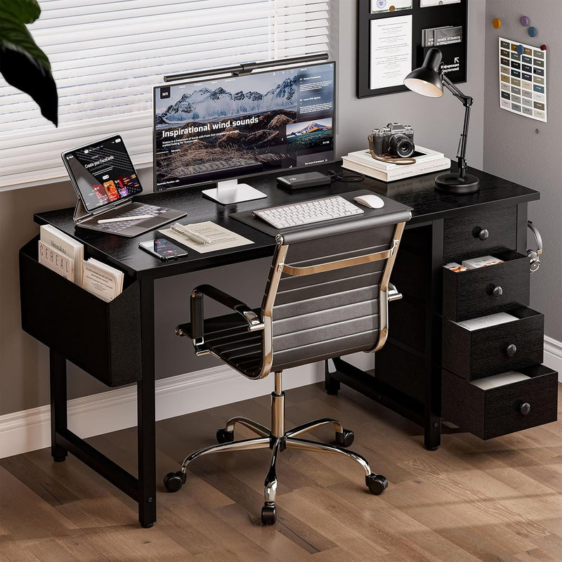 Small Computer Desk with 3 Fabric Drawers 100