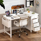 Small Computer Desk with 3 Fabric Drawers 100