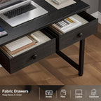 Small Computer Desk with 3 Fabric Drawers 100