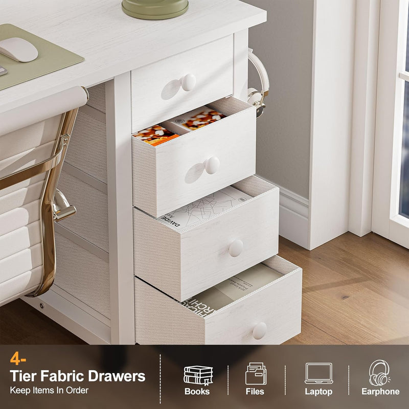 Small Computer Desk with 3 Fabric Drawers 100