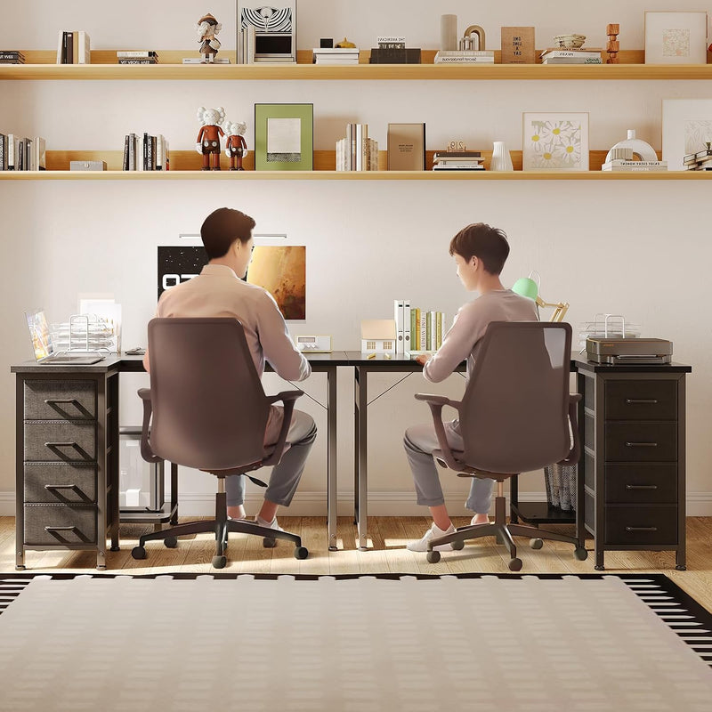 Small Corner Desk with Drawers for Home Office