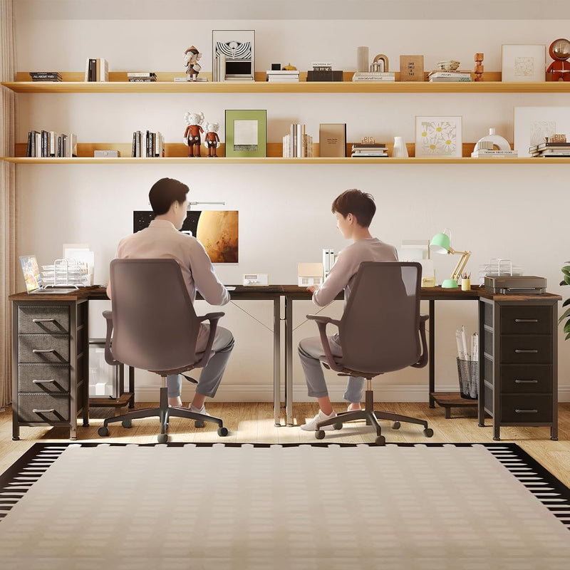 Small Corner Desk with Drawers for Home Office