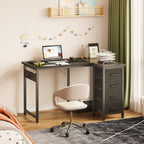 Small Corner Desk with Drawers for Home Office