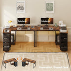 Small Corner Desk with Drawers for Home Office