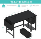 Small Desk with Drawers 100CM Computer for Space