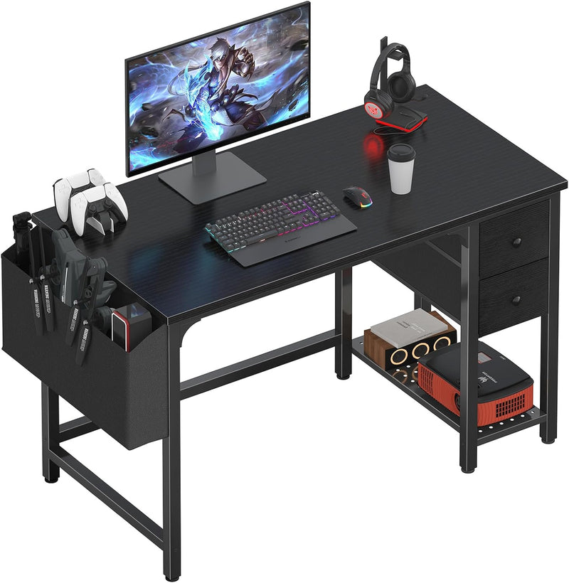 Small Desk with Drawers 100CM Computer for Space
