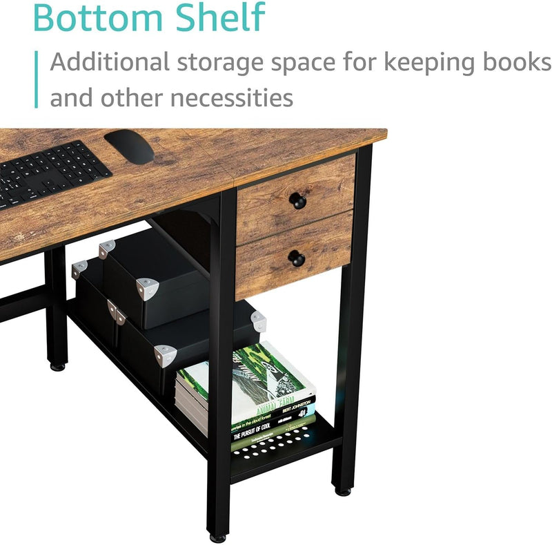 Small Desk with Drawers 100CM Computer for Space