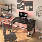 Small Desk with Drawers 100CM Computer for Space
