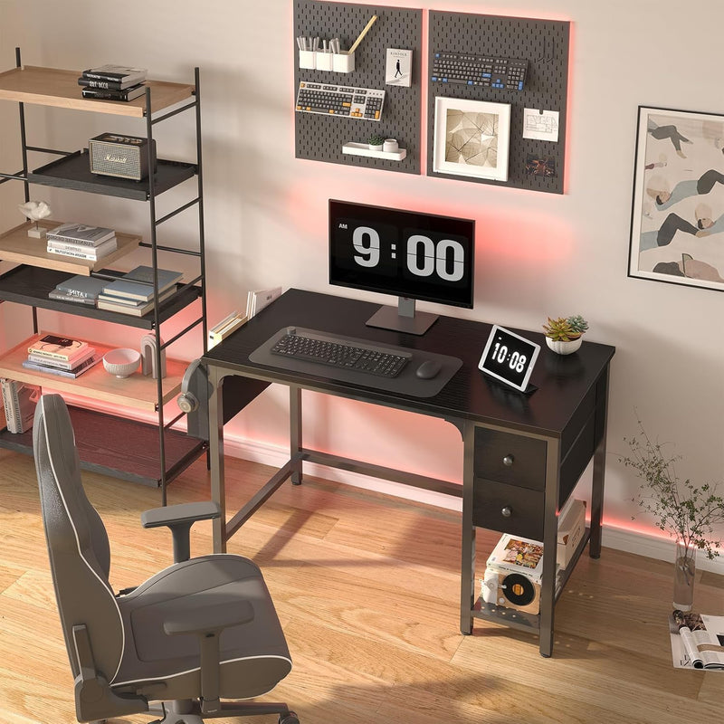 Small Desk with Drawers 100CM Computer for Space