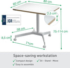 Small Foldable Sit Stand Desk Compact Laptop