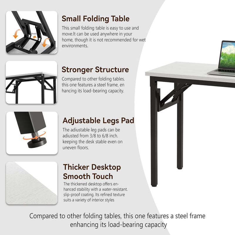 Small Folding Desk No Assembly- Computer