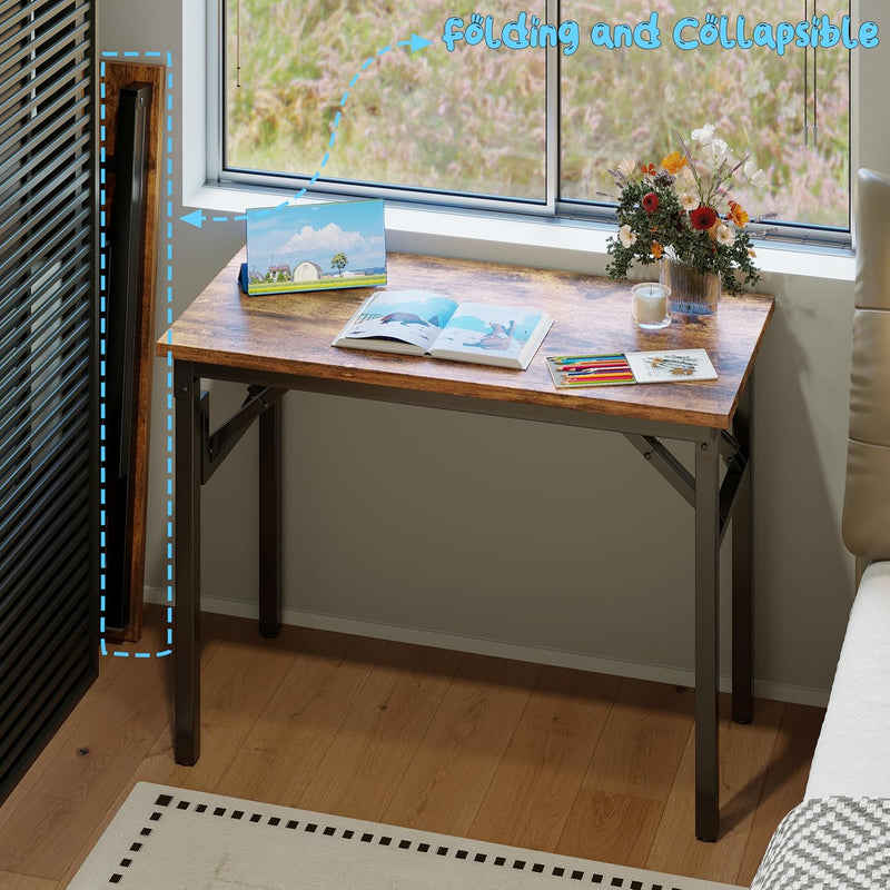 Small Folding Desk No Assembly- Computer