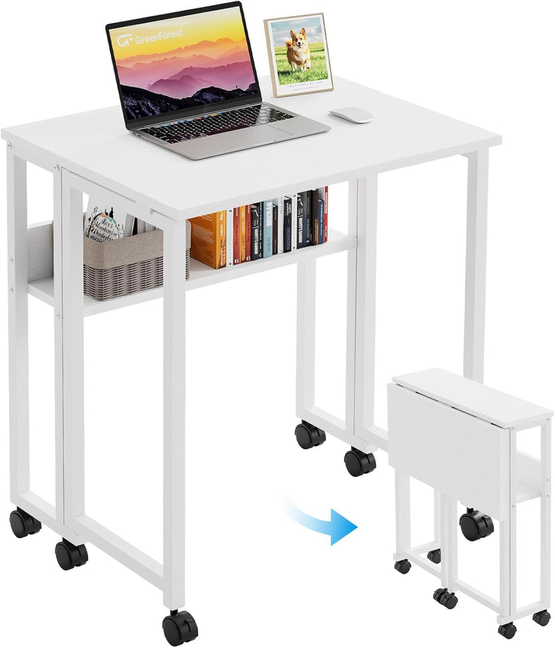 Folding Desk with Storage Shelf