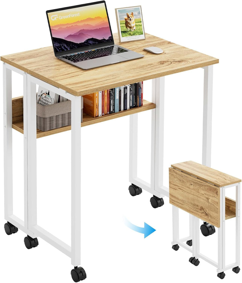 Folding Desk with Storage Shelf