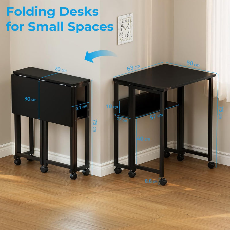 Folding Desk with Storage Shelf
