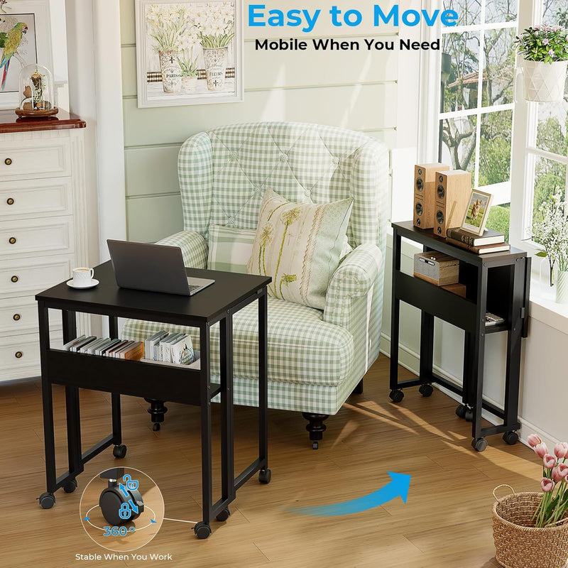 Folding Desk with Storage Shelf