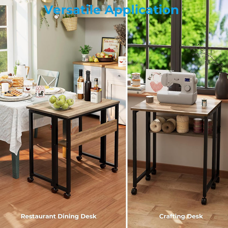 Folding Desk with Storage Shelf