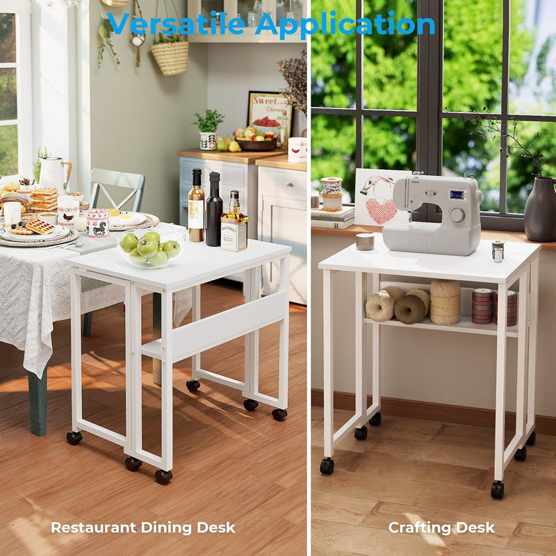 Folding Desk with Storage Shelf