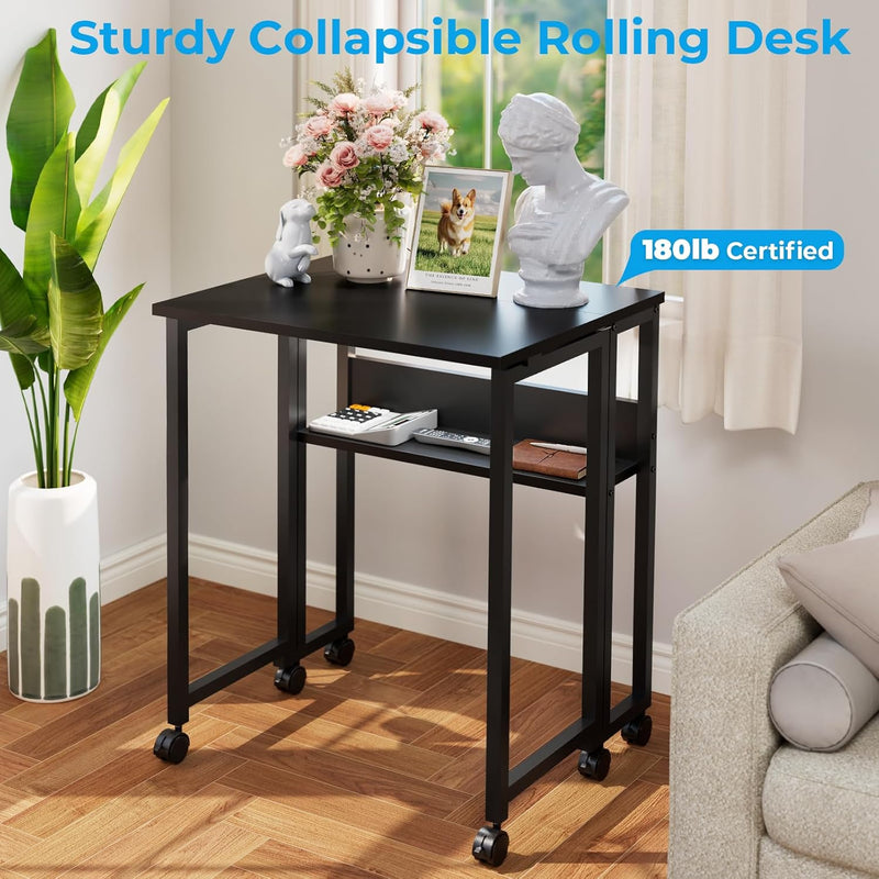 Folding Desk with Storage Shelf