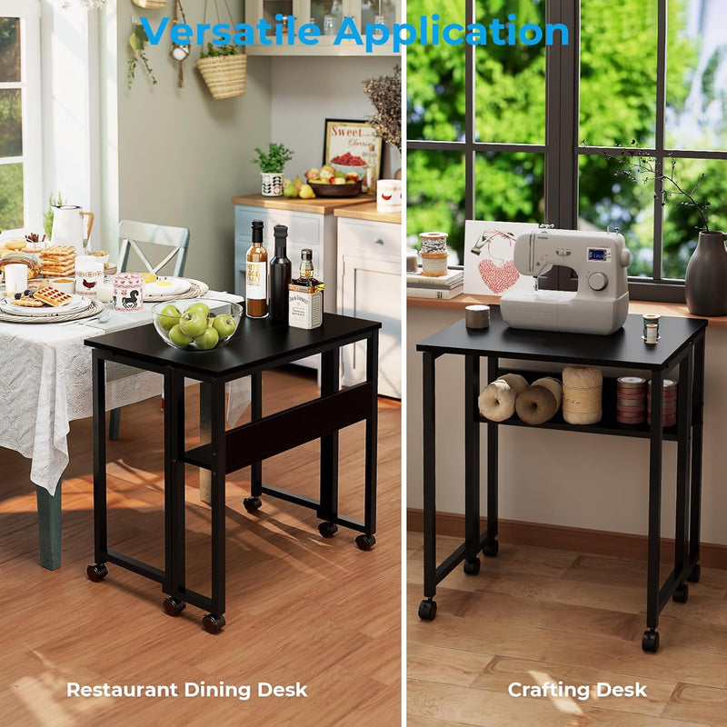 Folding Desk with Storage Shelf