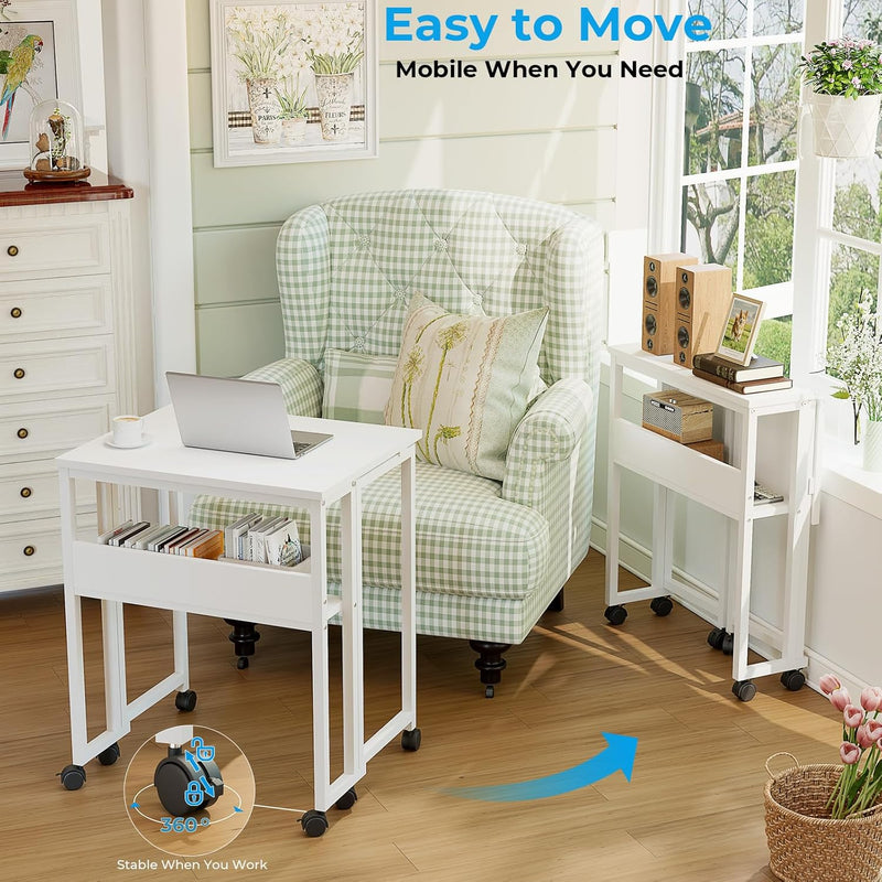 Folding Desk with Storage Shelf
